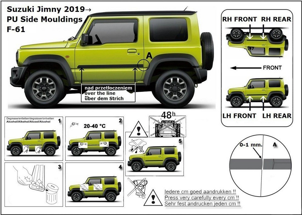 Ochranné boční lišty na dveře, Suzuki Jimny IV, 2019-