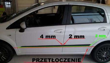 Ochranné boční lišty na dveře, Fiat Punto III, 2012->, hatchback