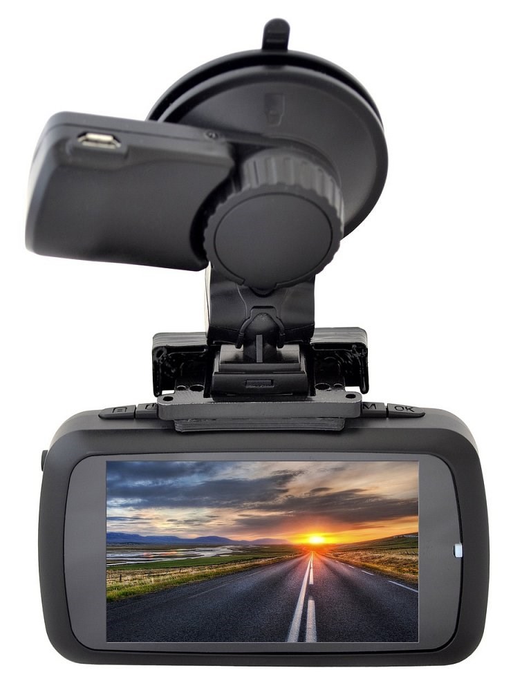 Kamera do auta na sklo s GPS, úhel 170°, displej 2.7"