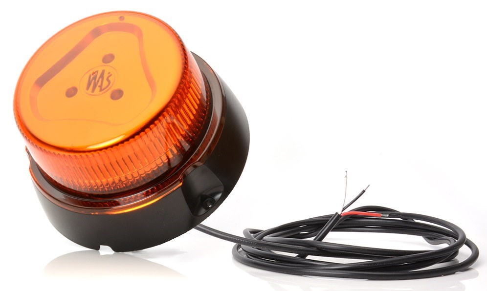 Maják LED oranžový,7 -funkci,12/24V, kabel 3m bez magnetu, W112