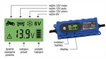 Pulzní nabíječka baterie do auta na 6V a 12V až do 120 Ah