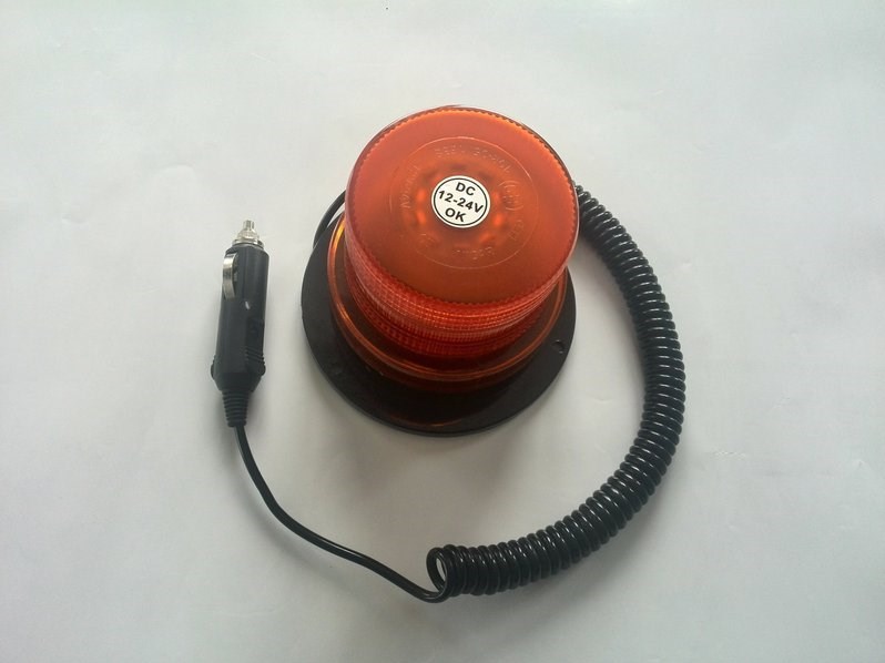 LED oranžový maják na 12V i 24V s 50xSMD diodami průměr 10cm