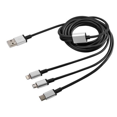 Kabel USB 3v1 s konektory Apple, microUSB, USB-C, 38847