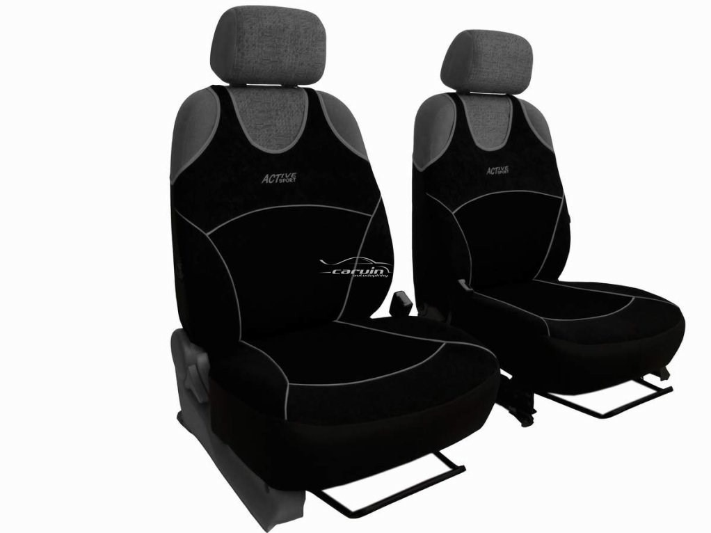 Autopotahy univerzální Alcantara pro dvě přední sedadla černé Airbag