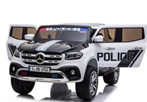 Mercedes  Benz X-Class 4x4, dvoumístný pick up POLICIE  s 2.4G DO, plynulým rozjezdem,USB,Mp4 přehrávač, čalouněním, EVA koly