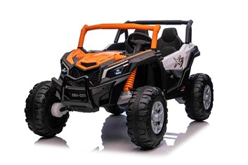 Dětská elektrická buggy pro dvě děti  UTV READY, MAX-RUN , černo-oranžová  - II.JAKOST