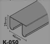 Laguna profil horní dvojitý "J"   3m   K050 stř. /400,40Kč/ks s DPH