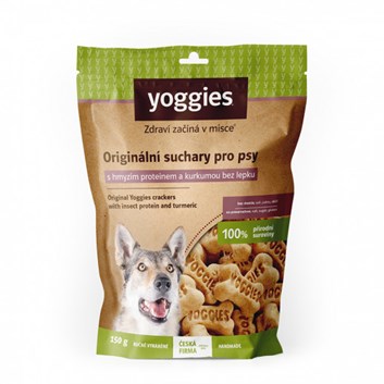 Yoggies hypoalergenní bezlepkové suchary s hmyzím proteinem a kurkumou 150 g